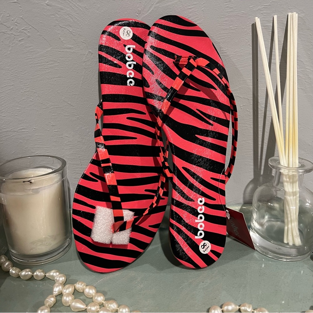 Red and Black Zebra Print Sandals